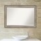 Beveled Wood Bathroom Wall Mirror, Mezzanine Antique Silver Narrow Frame